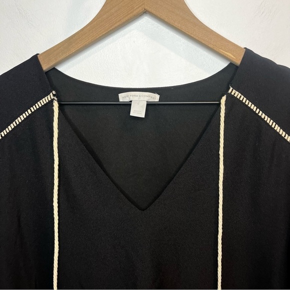 Women’s | New York and Company Black Embroidered A Line Dress | Large - Picture 2 of 7